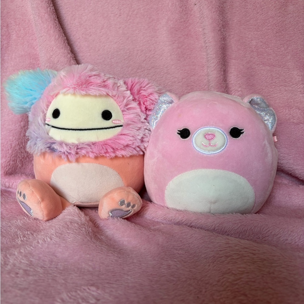 Pink squishmallow duo - Bigfoot & bear zaya 5”